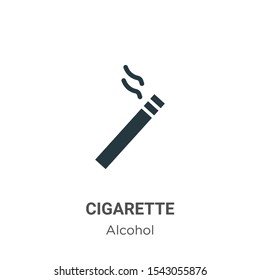 Cigarette vector icon on white background. Flat vector cigarette icon symbol sign from modern alcohol collection for mobile concept and web apps design.