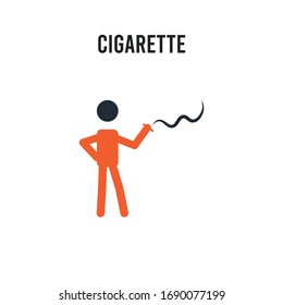 Cigarette vector icon on white background. Red and black colored Cigarette icon. Simple element illustration sign symbol EPS