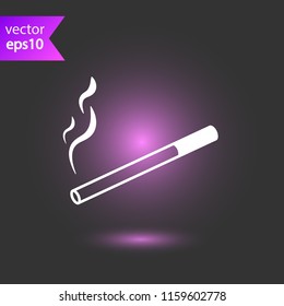 Cigarette vector icon. Cigarette smoke sign. Tobacco symbol. EPS 10 flat symbol