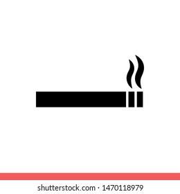 Cigarette vector icon, smoke symbol. Simple, flat design for web or mobile app