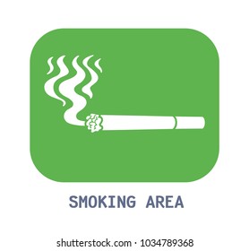 Cigarette vector icon, smoking area sign.