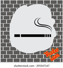 Cigarette vector icon. Smoking symbol.