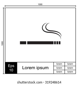 Cigarette vector icon. Smoking symbol.