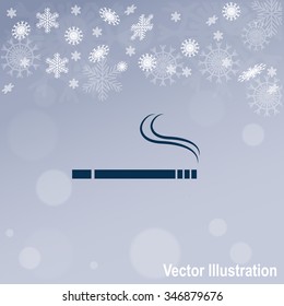 Cigarette vector icon. Smoking symbol.