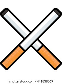 Cigarette Vector Illustration. Anti-Smoking Icon