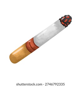 Cigarette vector illustration, hand drawn watercolor painting style, cigarette vector art, cigarette clip art
