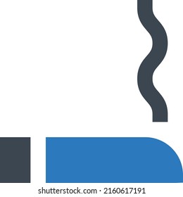 ilustración de cigarrillo Vector en un fondo transparente. Símbolos de calidad superior. Iconos vectoriales de glifos para diseño de conceptos y gráficos. 
