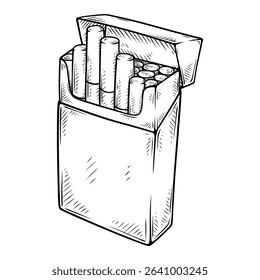 cigarette vector line art illustration drawing