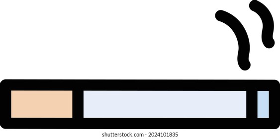 cigarette vector line colour icon