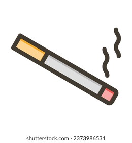 Cigarette Vector Thick Line Filled Colors Icon For Personal And Commercial Use.
