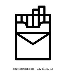 Cigarette Vector Thick Line Icon For Personal And Commercial Use.
