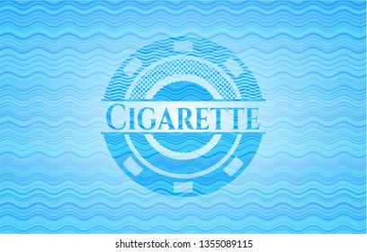 Cigarette water concept emblem background.