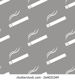 Cigarette white and black seamless pattern for web design. Vector symbol