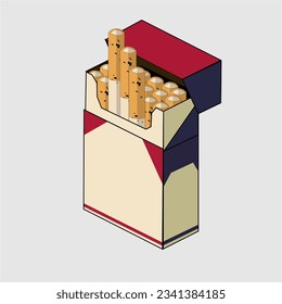 CIGARETTE WRAPPING BOX IS RED AND FILLED
