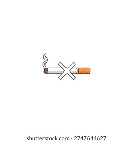 A cigarette with an 'X' mark, symbolizing World No Tobacco Day and the cessation of smoking.