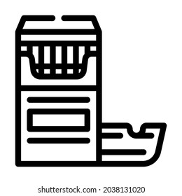 cigarettes and ash tray line icon vector. cigarettes and ash tray sign. isolated contour symbol black illustration