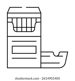 cigarettes and ash tray line icon vector. cigarettes and ash tray sign. isolated contour symbol black illustration