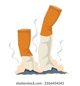 Cigarrillos pero con un icono plano para fumar