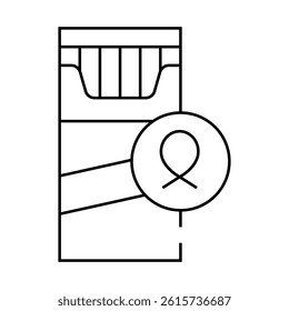 cigarettes cause lung cancer line icon vector. cigarettes cause lung cancer sign. isolated contour symbol black illustration