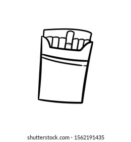 cigarettes doodle icon vector hand drawing 