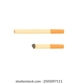 Cigarettes are hand drawn on a white background. Vector illustration of two cigarettes. No Smoking Day