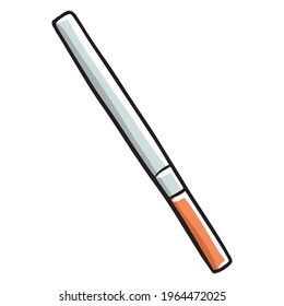 Cigarettes. The harm from smoking. One cigarette. Cartoon style. Illustration for design and decoration.
