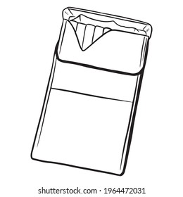 Cigarrillos. El daño de fumar. Un paquete de cigarrillos. Estilo de caricatura. Ilustración para el diseño y la decoración.