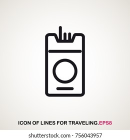 cigarettes icon of lines for travelers. open pack of cigarettes. eps8