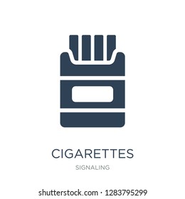 cigarettes icon vector on white background, cigarettes trendy filled icons from Signaling collection, cigarettes vector illustration