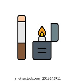 cigarettes icon with white background vector stock illustration