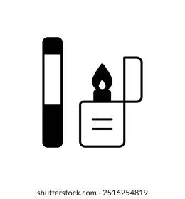 cigarettes icon with white background vector stock illustration