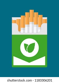 cigarettes inside the green box with mint icon