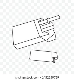 Cigarettes with light icon. Isolated on transparent background, vector illustration EPS 10