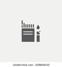 Cigarettes and Lighter Flat Icon