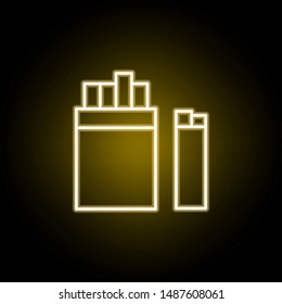 cigarettes line neon icon. Elements of smoking activities illustration icon. Signs and symbols can be used for web, logo, mobile app, UI, UX