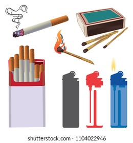 cigarettes, matches and lighters