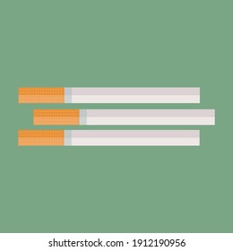 cigarettes on solid green background