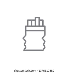 cigarettes outline icon. Elements of smoking activities illustration icon. Signs and symbols can be used for web, logo, mobile app, UI, UX on white background