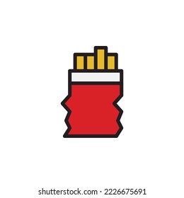 Zigarettenumrandungssymbol. Elemente von Raucheraktivitäten illustrieren das Symbol. Zeichen und Symbole können für Web, Logo, mobile App, UI, UX verwendet werden