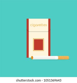 Cigarettes pack in flat design style. Vector illustration