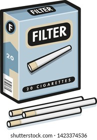 Cigarettes pack in flat style. Vector illustration