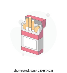 Zigarettenpackung einzeln auf Weiß, Vektorgrafik