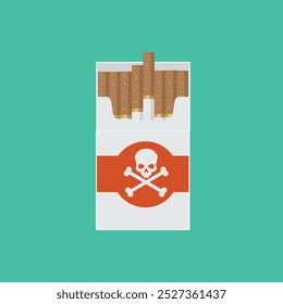 Cigarettes pack on green background