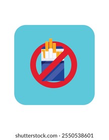 Cigarettes pack prohibition sign stock illustration