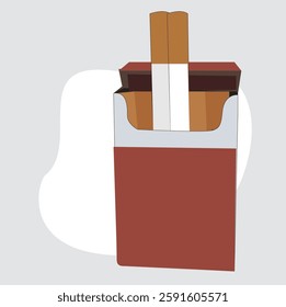 cigarettes pack.Packet of cigarettes icon in flat style. 