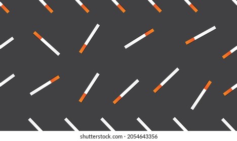 Cigarettes seamless pattern on grey background