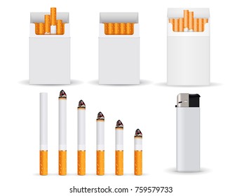 Cigarettes. Vector 3d illustration isolated on white background