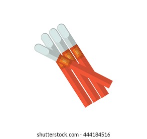 Cigarillos vector illustration. Tobacco smoke flat icon. nicotine cigarette isolated on white background. Cuban Cigarillos