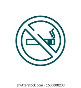 Cigarrete forbidden signal design, Tobacco nicotine smoke addiction health habit bag stop and toxic theme Vector illustration