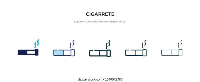 cigarrete icon in different style vector illustration. two colored and black cigarrete vector icons designed in filled, outline, line and stroke style can be used for web, mobile, ui